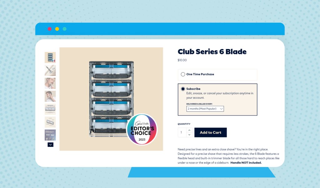 Dollar Shave Club Subscription Box