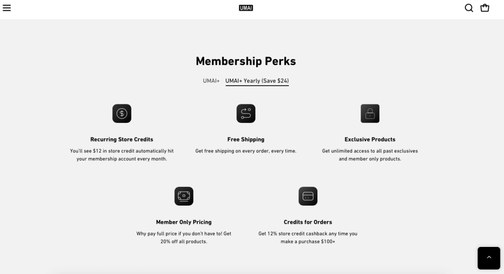 Appstle | Umai Clothing Shopify Membership Program Breakdown & Lessons